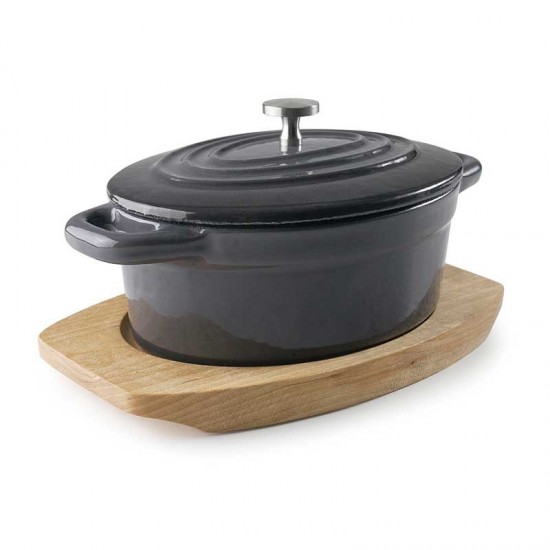 Cocotte Ovale avec Couvercle, Magma Gris