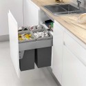 Bacs de Recyclage des Déchets 2 x 24 + 2 x 8 L avec un Système de Guides