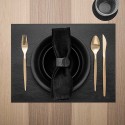 Nappe Individual en Cuir Anthracite Rectangulaire