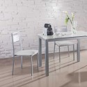 Chaise de Cuisine en Chrome Mat et Sellerie en Similicuir 7938