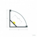 Couvercle circulaire d'angle en Profilé d'aluminium 2m pour bande LED jusqu'à 10 mm