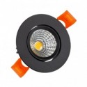 Spot LED Downlight 3W COB Circulaire Noir Ø55 mm Blanc Chaud