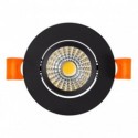 Spot LED Downlight 3W COB Circulaire Noir Ø55 mm Blanc Chaud