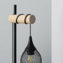 Lampe de Table Monah en Métal et Bois Noir