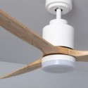 Ventilateur de plafond Mersin Bois Blanc 132cm Moteur à Courant continu avec Lumière