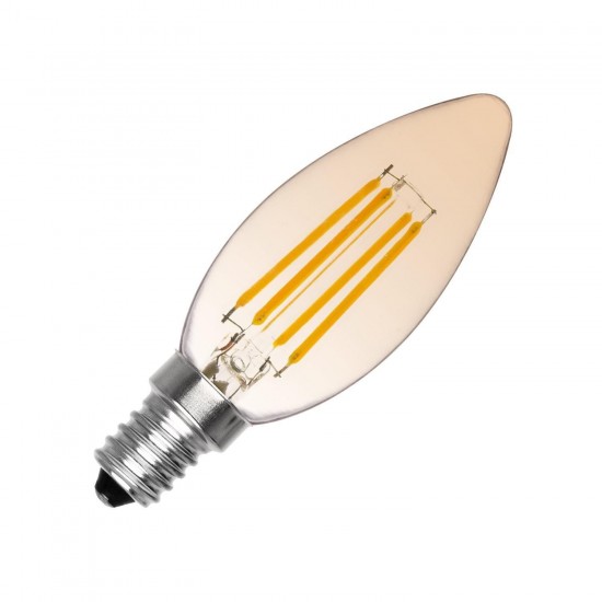 Ampoule à Filament LED E14 6W 600 lm Dimmable C35 Bougie Or 2700K