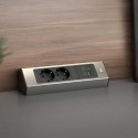 Multiprise de 2 Prises y 2 Ports USB pour Coin Casia 2 Inox