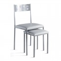 Chaise de Cuisine en Chrome Mat et Sellerie en Similicuir 7933