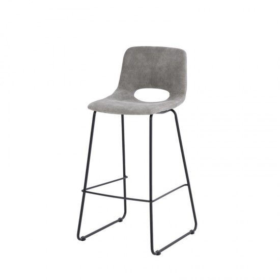 Tabouret haut ROWAN gris clair