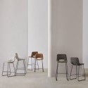 Tabouret haut ROWAN gris clair