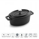 Pan Noir Mini Ovale avec Couvercle en Fonte