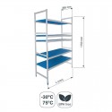 Rayonnage modulaire Simple 5 Tablettes de Fond 385 mm Hauteur 1750 mm