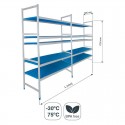 Rayonnage modulaire Double 10 Étagères en Bas à 385 mm Hauteur 1750 mm