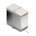 Cube corbeille environnemental rectangulaire en acier Inoxydable de 14L + 14 L