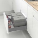 Cube Corbeille Gris Eco 14 L pour Tiroir