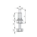 Pied de Calage à Base Hexagonale Écrou M6 (20 pcs)