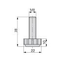 Niveleur M8 vis à six pans creux pour le réglage Externe H 38 mm (20 pièces)