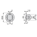 Auxiliaire de roue pour les Meubles D. 13 mm pour Couvercle Pivotant (20 pcs)