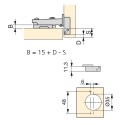 Charnière 100°, avec Excentrique Emuca X91N (2 pcs)