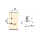 Bras de charnière Angle de 45 ° avec Frein et Excentrique Emuca X91 Euro (10 pcs)