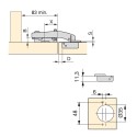 Bras de charnière Angle de 90 ° avec Frein et Excentrique Emuca X91 (10 pcs)