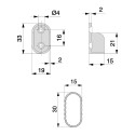 Barre de Penderie Ovale en Aluminium 950x30x15 mm (2 pcs)