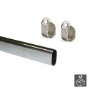 Barre de Penderie Ovale en Acier, 30x15 mm (2 pcs)