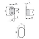 Barre de Penderie Ovale en Acier, 30x15 mm (2 pcs)